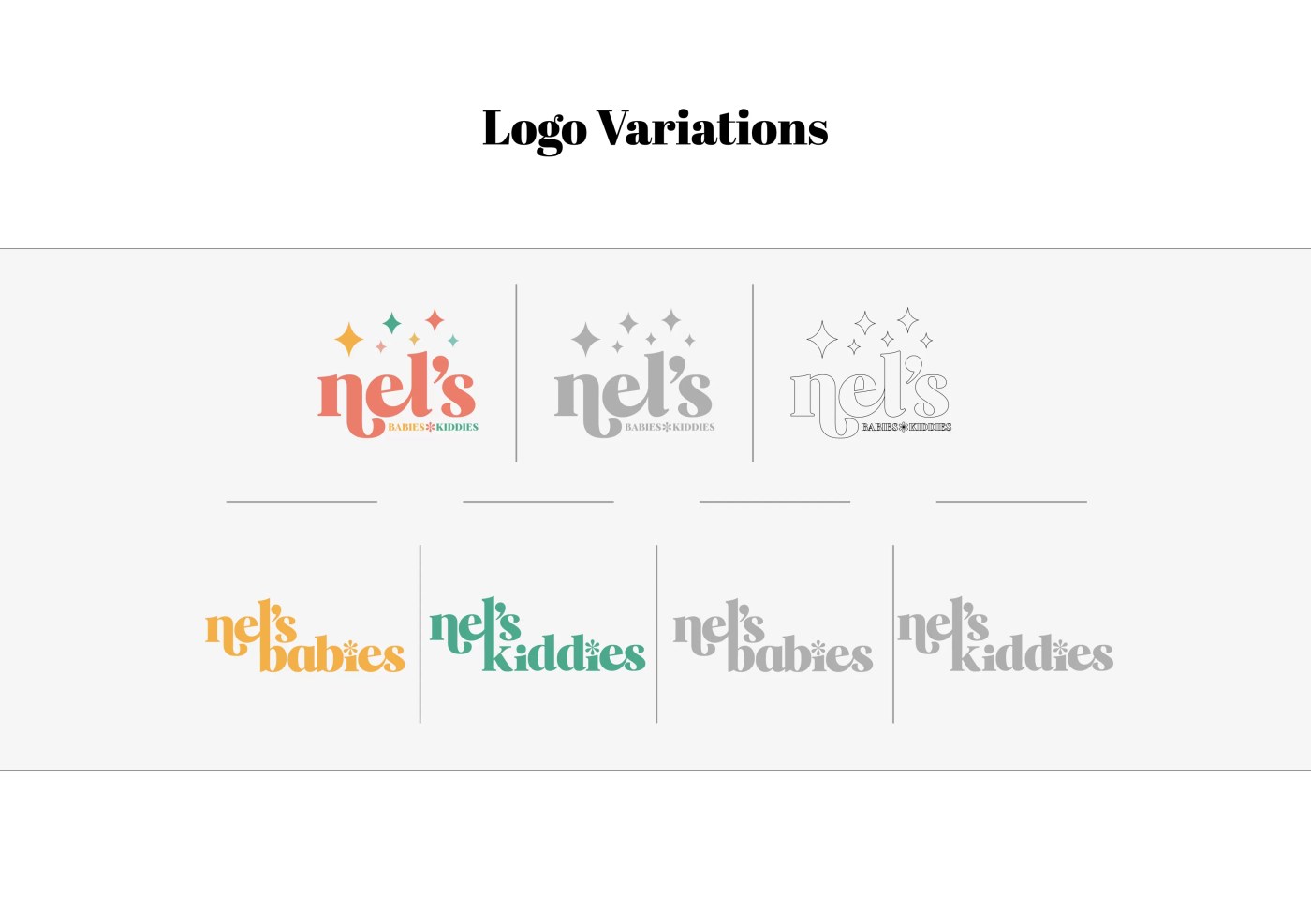 Nel's Babies brand system mockup.