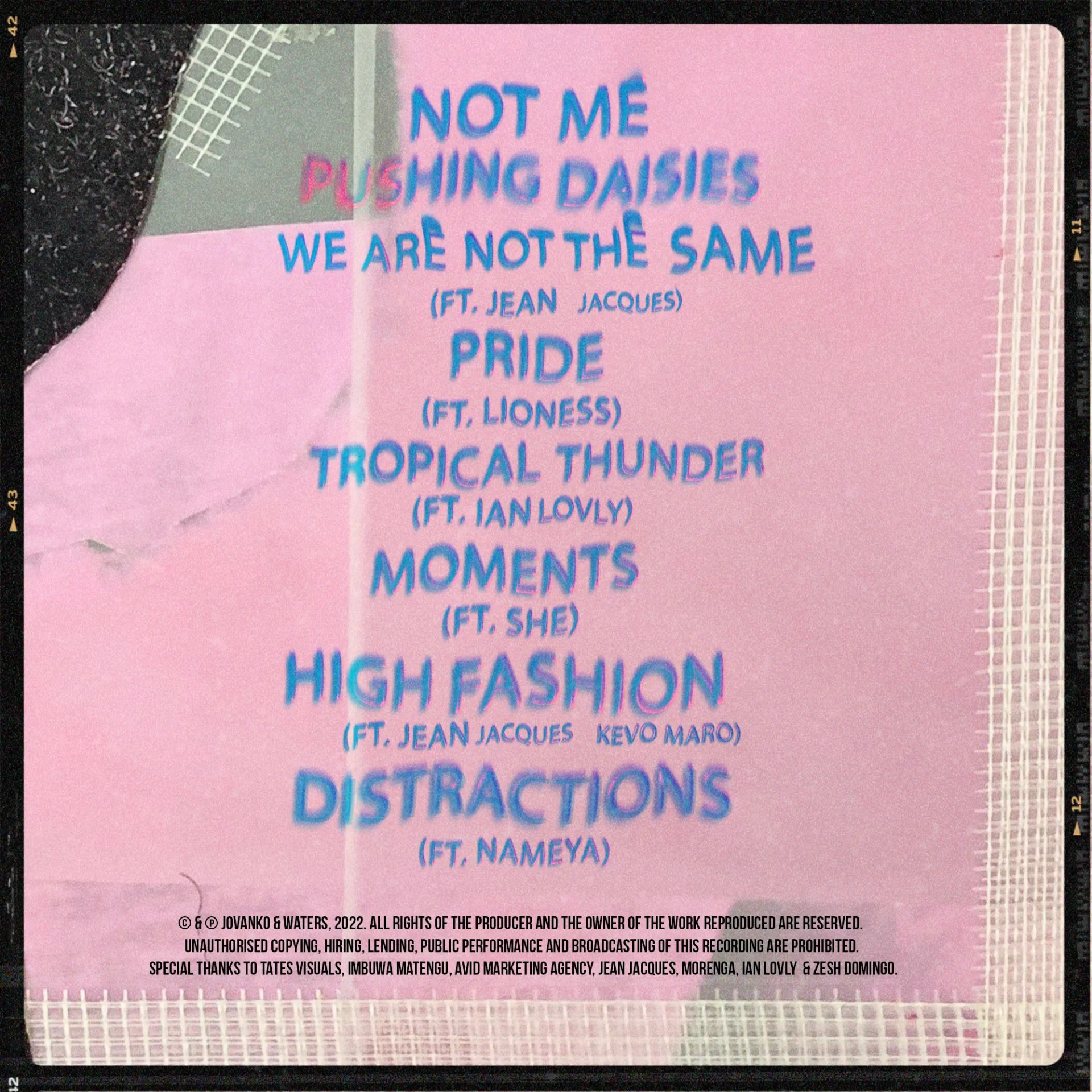 Sixteen album back cover artwork.